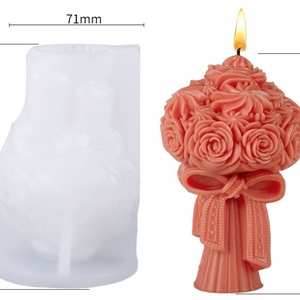 Molde de Silicona para Velas con Forma de Ramo de Rosas para el Día de San Valentín, Decoración del Hogar, Vela Aromática, Reutilizable y Ecológica - Product Image 5