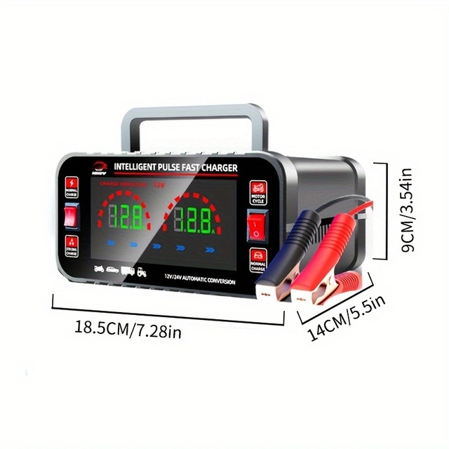 Fully Automatic Intelligent Pulse Repair 12V/24V Battery Charger for Motorcycle Car Truck