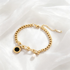 <span class=keywords><strong>Bracelet</strong></span> de luxe en acier inoxydable avec perles vintage pour hommes et femmes, bijoux de mode de niche - Product Image 4