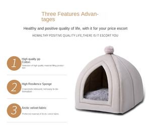 Sarang Hewan Peliharaan Grosir Musim Dingin Hangat Empat Musim Universal Semi-Tertutup Kain Sarang Kucing & Anjing - Product Image 6