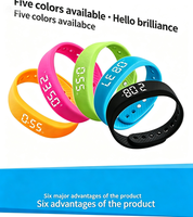 Bracelet intelligent en silicone de haute qualité avec écran LED, étanche, alarme par vibration, rappel, podomètre sportif pour hommes et femmes