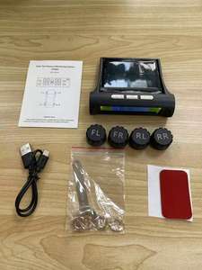 نظام مراقبة ضغط الإطارات TPMS للسيارة شحن شمسي HD شاشة LCD رقمية لأجهزة إنذار السيارات أجهزة استشعار خارجية لاسلكية TPMS - Product Image 3