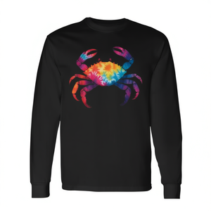 Camiseta de manga larga Tie Dye Crab negra unisex talla adulto - Product Image 2