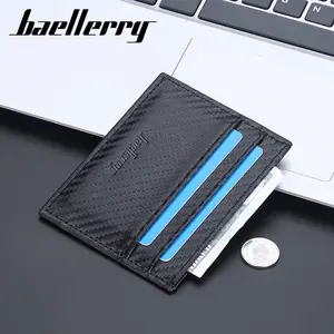 Ví Đựng Thẻ Nam Bằng Sợi Carbon Baellerry 2023 Ví Đựng Thẻ Tín Dụng Nhỏ Chặn RFID Ví Đựng Thẻ Mini Bằng Da Sang Trọng