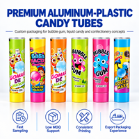 Tabung Kemasan Permen Plastik Aluminium Cetak UV Wadah Tekan Tutup Ulir Logo Kustom untuk Selai Manisan