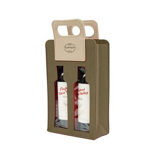 Eco-luxe tái sử dụng cảm thấy rượu vang tàu sân bay với được xây dựng trong phụ kiện dual-chai Túi bao gồm corkscrew túi và đóng mở xử lý - Product Image 1