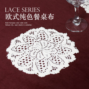Modern Minimalist Lace Placemat <b>Round</b> Polyester Fiber Home Decor <b>Table</b> Mat - Product Image 5