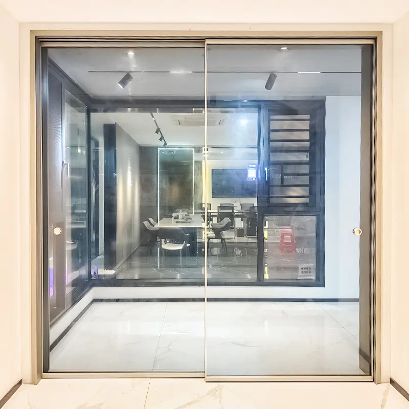 La porta in alluminio progetta porte scorrevoli con telaio in alluminio stretto in vetro di moda