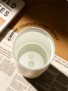 Nuevo Vaso Térmico de Acero Inoxidable 316 de Gran Capacidad, <span class=keywords><strong>Doble</strong></span> Pared, Antiderrames, Portátil, con Revestimiento Cerámico para Café, con Asa - Product Image 5