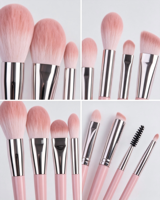 Ensemble de pinceaux de luxe professionnels artisanaux pour le visage, les yeux, le fond de teint, le correcteur, l'eye-liner, le mascara, 11 pièces, synthétiques et plats