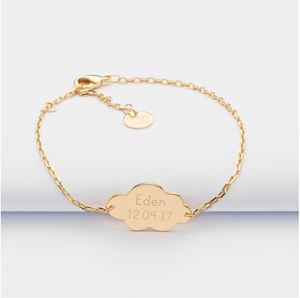 <strong>Personalised</strong> Engraved Gold Plated Custom <strong>Name</strong> <strong>Bracelet</strong> Women Jewelry Stainless Steel Gold Chain Friendship Cloud Charm <strong>Bracelet</strong> - Product Image 3