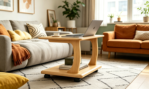 Modern Wood Coffee Table Scandinavian <b>Design</b> With Storage Movable Living Room Furniture - Product Image 6