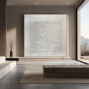 Pintura al Óleo Abstracta Moderna, Arte de Pared Hecho a Mano para Decoración Minimalista de Vestíbulo de Hotel o Sala de Estar - Product Image 5
