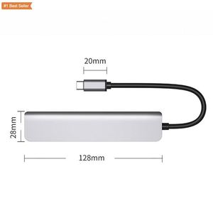 Jumon Tùy Chỉnh 7 Trong 1 USB Loại C Dock Hub Đa Chức Năng 4K Thunderbolt Ethernet Docking Với USB C SD Reader USB 3.0 Giao Diện - Product Image 4