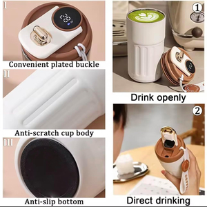 Nouvelle conception, gobelet isotherme intelligent à affichage de la température LED de 450 ml, en acier inoxydable, tasse à café de voyage - Product Image 5