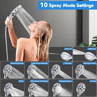 Ensemble de douche à main avec filtre à 10 réglages 3 articles Pomme de douche avec tuyau et support combiné