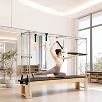 Máquina de Pilates Cadillac Multifuncional de Madera de Arce con Barra de Empuje para Accesorios de Pilates y Escultura Corporal