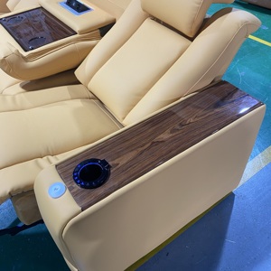 Accoudoir en bois inclinable électrique design moderne sur mesure Appui-tête électrique Cinéma Canapé Villa Maison intelligente Médias Sièges de cinéma - Product Image 5