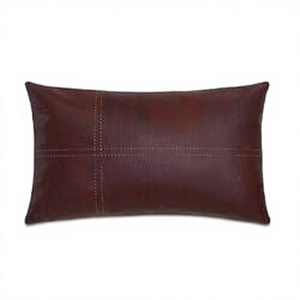 Oblong Velvet Pillow Dark Brown Plaid Pattern Home Decor Cushion - Product Image 1