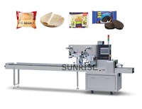 Pain sandswich flow machine d'emballage entièrement automatique horizontale emballage snacks machine d'emballage opp film sac machine d'emballage
