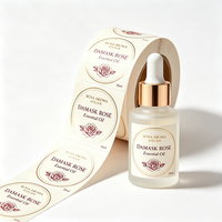Solution d'étiquettes personnalisées pour flacons de cosmétiques TEDDY, transparentes avec estampage à chaud dorée, adhésives, étiquettes de parfum