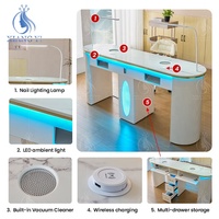 Dépoussiéreur de salon moderne Rangement en bois à double clou Bureau de manucure technique