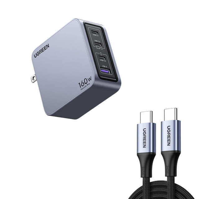 UGREEN Nexode Pro 160W GaN Charger 4-Port PD3.1 PPS Fast Wall Charging Adapter for MacBook Pro iPhone Samsung Laptop Tablet