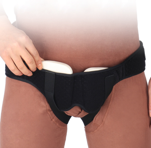 Ceinture de soutien inguinal réglable avec coussinets de compression amovibles en mousse PU double face, ceinture élastique pour hernie, idéale printemps/été - Product Image 1
