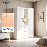 Armoire en acier personnalisable à 3 portes avec miroir et 3 tiroirs, OEM ODM pour commande en gros, livraison directe