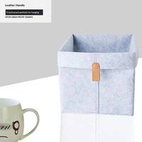 Boîtes de rangement pliables en feutre avec poignée, paniers rectangulaires tissés pour l'organisation de la maison et le rangement des courses