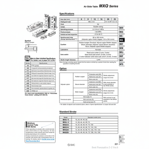 SMC Pneumatics Air Slide <b>Table</b> MXQ12-100CS - Product Image 1