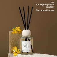 Diffuseur d'arômes sans flamme, série florale créative, bouteille en verre, pour maison, chambre, voiture, parfum léger, longue durée 60-90 jours, avec bâtonnets