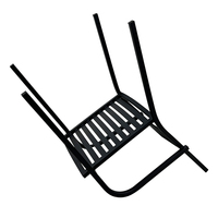 Chaise à bras empilable en fer pour café, restaurant, terrasse, jardin – Siège en métal noir durable – Plusieurs quantités disponibles