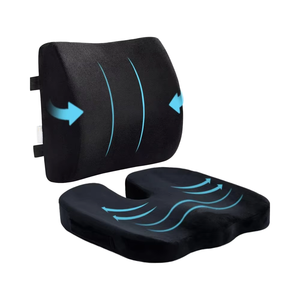 Silla de oficina negra, almohada de soporte Lumbar de espuma viscoelástica, cojín de asiento, almohadas de soporte trasero para asiento de coche para nervio ciático - Product Image 1