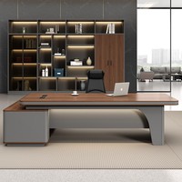 Bureau de direction de luxe moderne, grand bureau de président, mobilier simple, table de direction, combinaison chaise