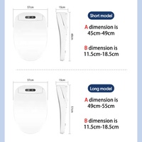 2026 WELLBLUE Cuvette de toilette intelligente de style européen, très vendue en gros, avec télécommande, pré-filtre en PP et siège allongé en plastique