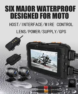 Mini WiFi Motorcycle Dash Cam Dual HD 1080P DVR Camera No Screen 140 Degrees Wide Angle IP67 Waterproof GPS Camara Moto