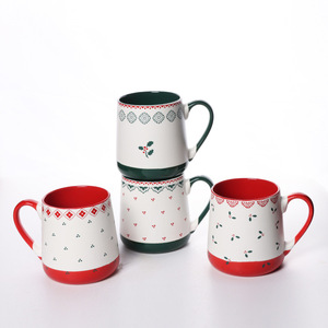 Taza navideña de cerámica de 630 ml, taza de café festiva de gran capacidad para parejas, regalo - Product Image 2