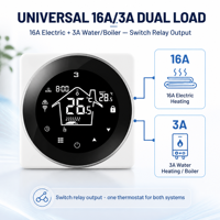 Thermostat WiFi programmable, chauffage électrique 16A, télécommande via application avec écran tactile LCD/serrure pour enfants