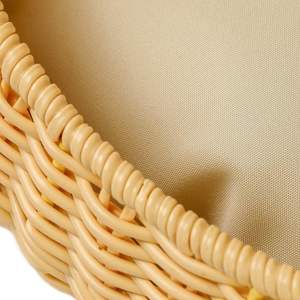 Lit rond en rotin fait main avec coussin moelleux pour chats ou petits chiens, <span class=keywords><strong>panier</strong></span> en osier pour animaux de compagnie - Product Image 4