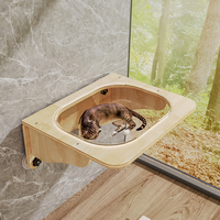 Mobilier mural chat ventouse installer multicouche en bois massif panier suspendu en pin naturel hamac pour chat lit de fenêtre