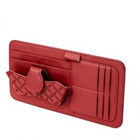 Organisateur de pare-soleil de voiture, pochette de rangement multi-poches pour lunettes de soleil, cartes, stylos, documents, en cuir imperméable pour voiture