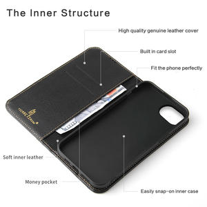 Funda de cuero genuino con función de billetera clásica Flip Folio para teléfono móvil Smart View para <span class=keywords><strong>iPhone</strong></span> 17 16 SE 16 Pro Max 15 14 <span class=keywords><strong>13</strong></span> - Product Image 2