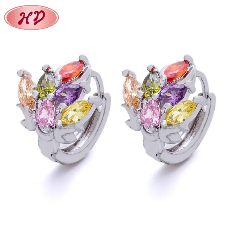 Stylish Jewelry Lớn Pha Lê 18 K Mạ Vàng Bông Tai Dành Cho Phụ Nữ