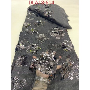 Đẹp Ngọc Trai Hạt Thêu Sequins Ren Vải Chất Lượng Cao Mới Thiết Kế Wedding Party Dress Chất Liệu - Product Image 1