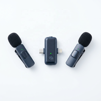 Microphone Lavalier Sans Fil 3-en-1 Double Micro Cravate Lightning Type C 3,5 mm Récepteur Tout-en-un pour iPhone Android Appareil Photo Usine
