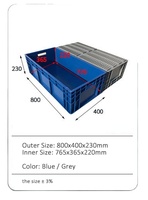 Caisses de stockage industrielles en PP Euro de 600x400x330 mm, empilables, en plastique, écologiques, durables, caisses à homards en plastique