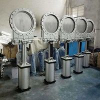 Válvula de Compuerta Neumática de Acero Inoxidable Fundido de Alta Calidad Marca HQ Tipo Brida para Uso Industrial a Alta Temperatura