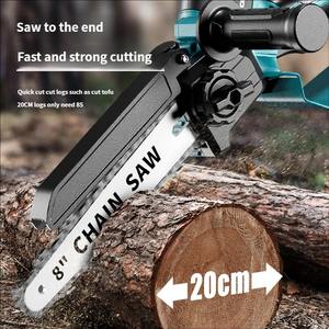 Tronçonneuse électrique au lithium rechargeable 21V 8 pouces, utilisation domestique DIY, sans balais, 550W, tronçonneuse à une main, scie à bois, coupe de 10 cm - Product Image 3