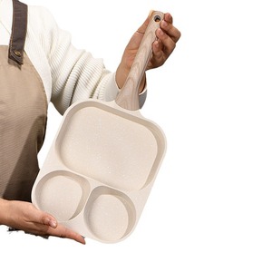 3 In 1 <b>Breakfast</b> <b>Maker</b> Non Stick Ceramic Frying Pan With Egg Cups For Home Use - Product Image 2